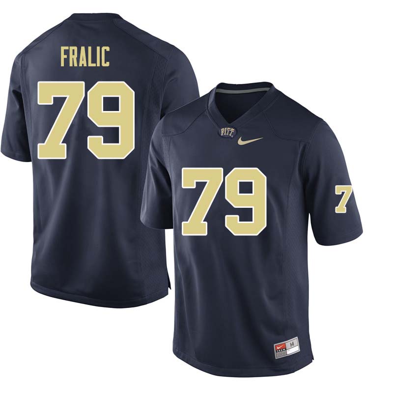 Men #79 Bill Fralic Pittsburgh Panthers College Football Jerseys Sale-Navy